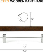 Amber Home Paquete de 24 perchas retro de madera para pantalones con clips,...