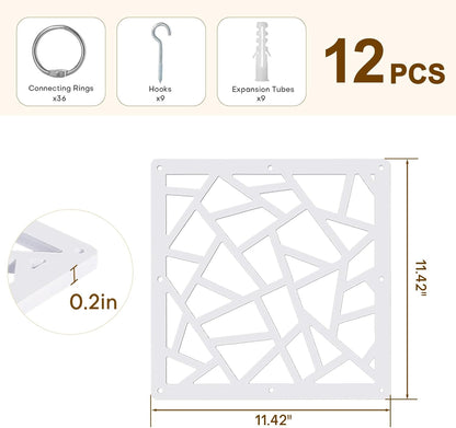 12 paneles divisores de habitación para colgar, separadores de pantalla de