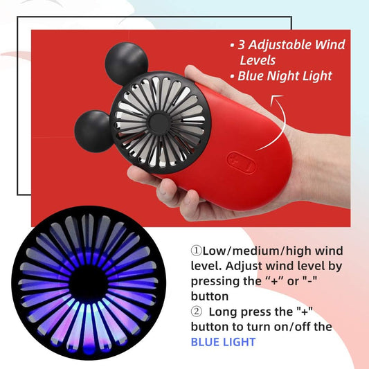 Lindo mini ventilador personal, ventilador recargable USB de mano y portátil...