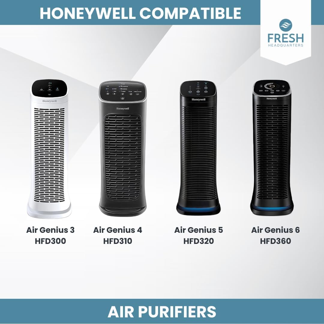 Honeywell - Paquete de 6 prefiltros compatibles con purificadores Air Genius 3,...