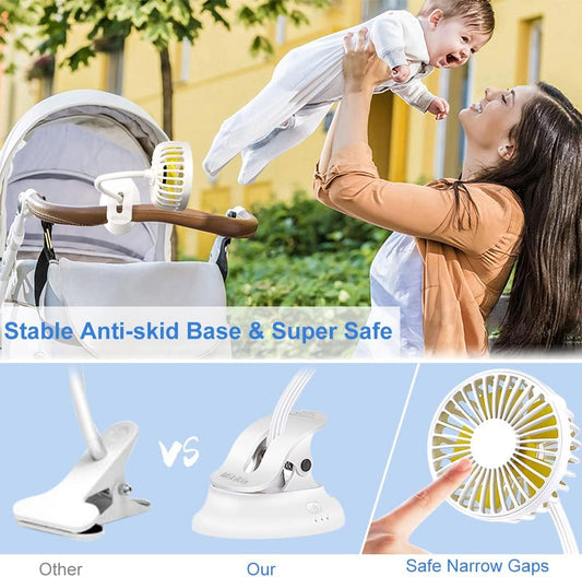 Ventilador pequeño con clip, ventilador portátil con batería USB, ventilador...