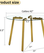 SLEERWAY Juego de mesa de comedor redonda de vidrio para 4, juego de mesa de