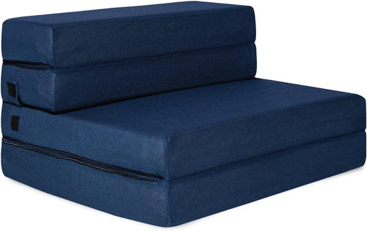 Colchón plegable de espuma de tres pliegues y sofá cama para invitados, tamaño