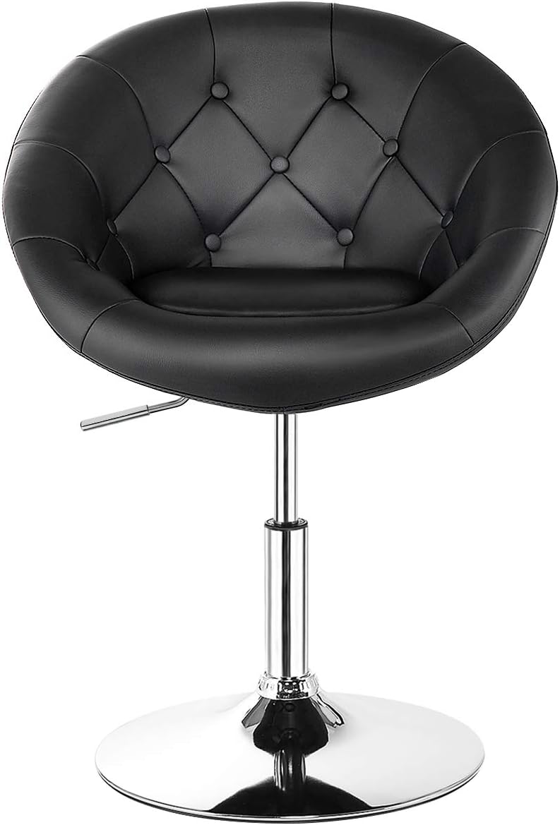 Costway - silla giratorio, estilo contemporáneo y tapizado acentuado, respaldar...