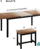 iPormis Juego de mesa de comedor de 7 piezas con 6 taburetes, juego de mesa de