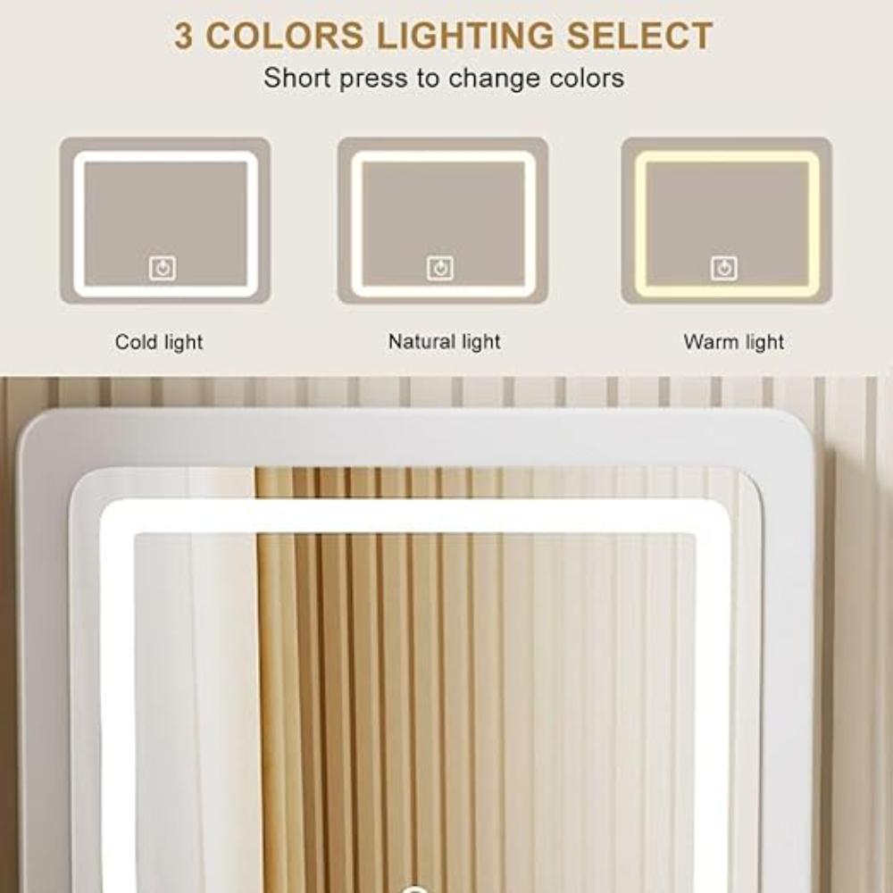 Tocador con espejo iluminado, Blanco