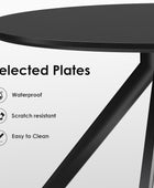 Mesa de comedor negra para 4-6 personas, mesa de comedor redonda de madera de