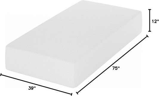 Tidur Colchón de espuma viscoelástica de gel refrescante, 12 pulgadas,