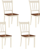 Juego de 4 sillas de comedor, sillas de comedor de madera con asiento en forma
