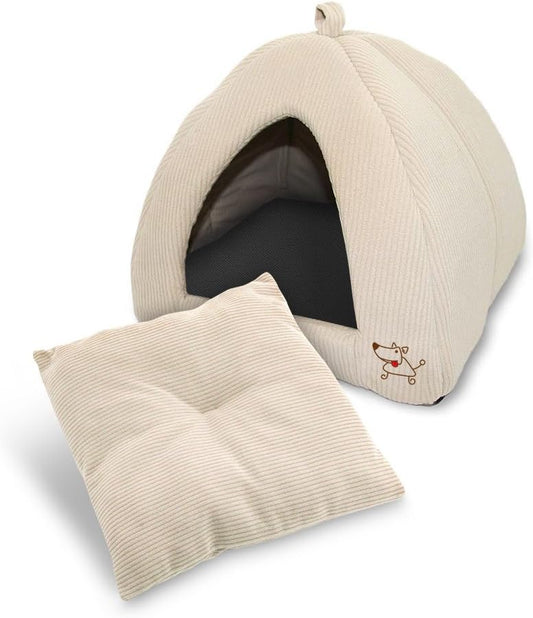 Best Pet Supplies - Cama suave para mascotas para perros y gatos, pana beige,...