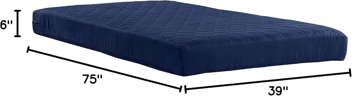 Dana 6 Inch Quilted Twin Mattress with Removable Cover and Thermobonded