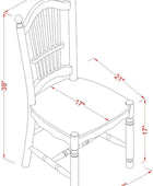 DOC-MAH-W Dover Juego de 2 sillas de comedor de madera con respaldo de