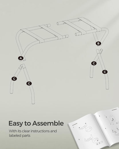 Portaequipajes para habitación de invitados, juego de 2 soportes para maleta,