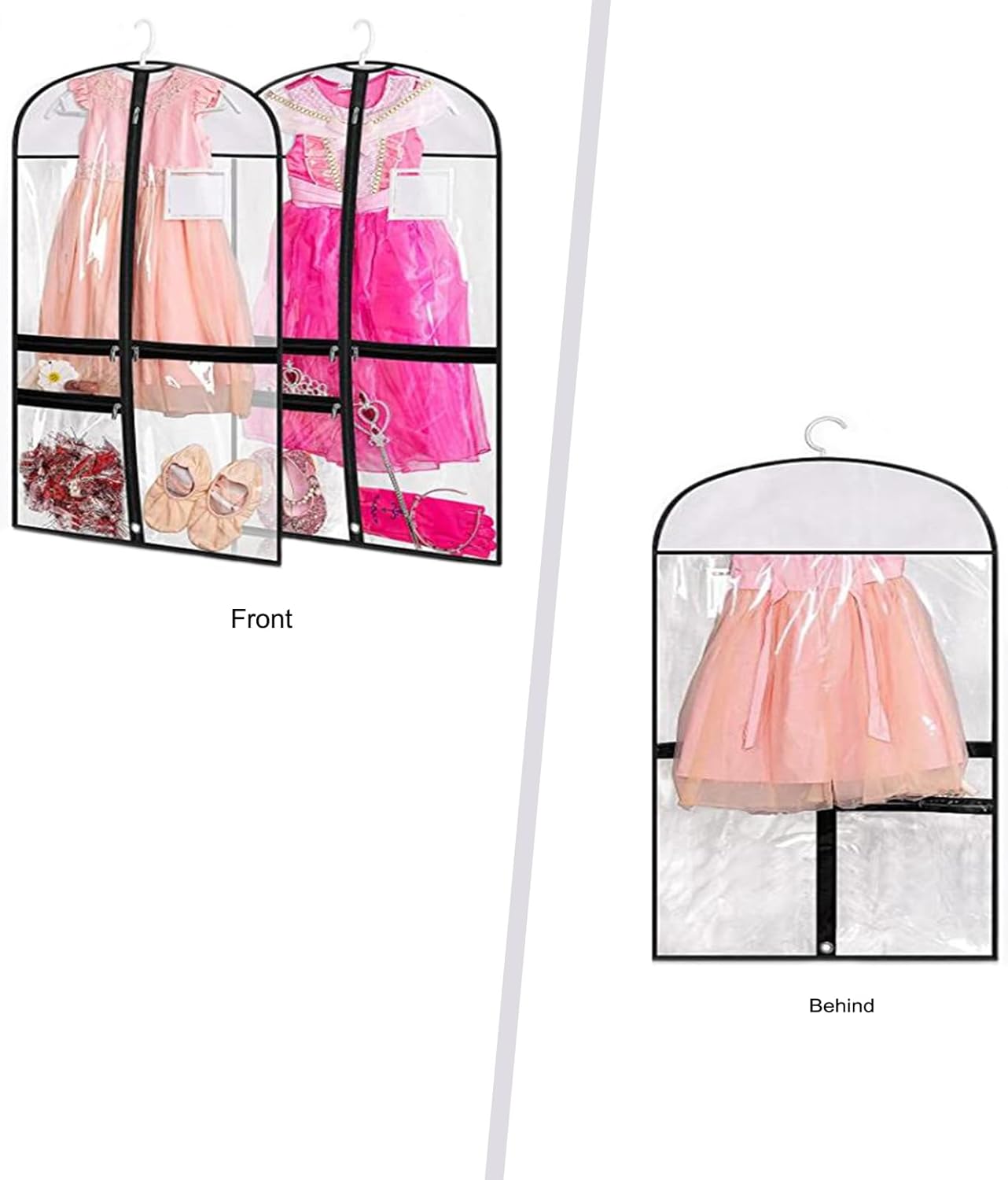 Paquete de 3 bolsas de ropa de baile de PVC transparente para bailarines, bolsa...