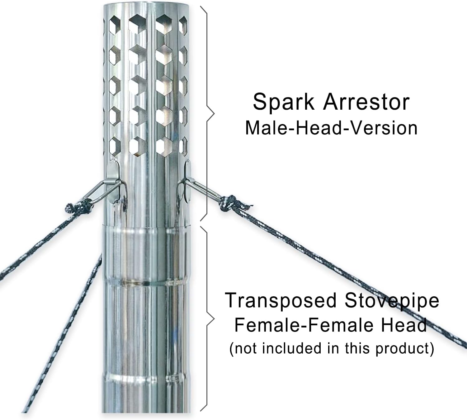 SoloWilder Tubo de estufa de leña Spark Arrestor Male Head Version 2.36