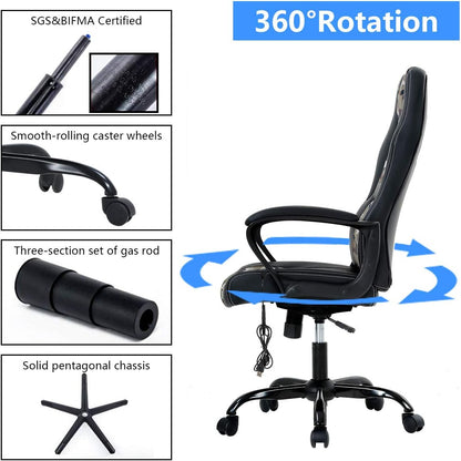 Silla de oficina para videojuegos, silla de escritorio ergonómica con respaldo