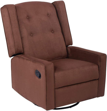 Silla mecedora reclinable giratoria de gamuza tapizada para guardería, estudio