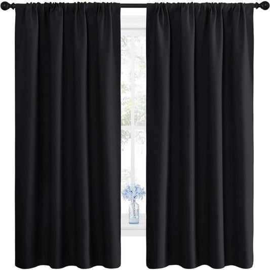 Cortinas opacas de color negro, NICETOWN