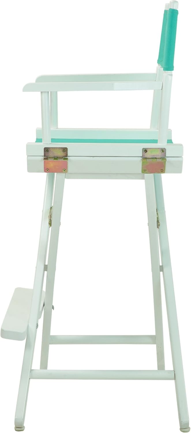 Casual Home - Silla de director de 30 in, marco blanco, con lona color verde...