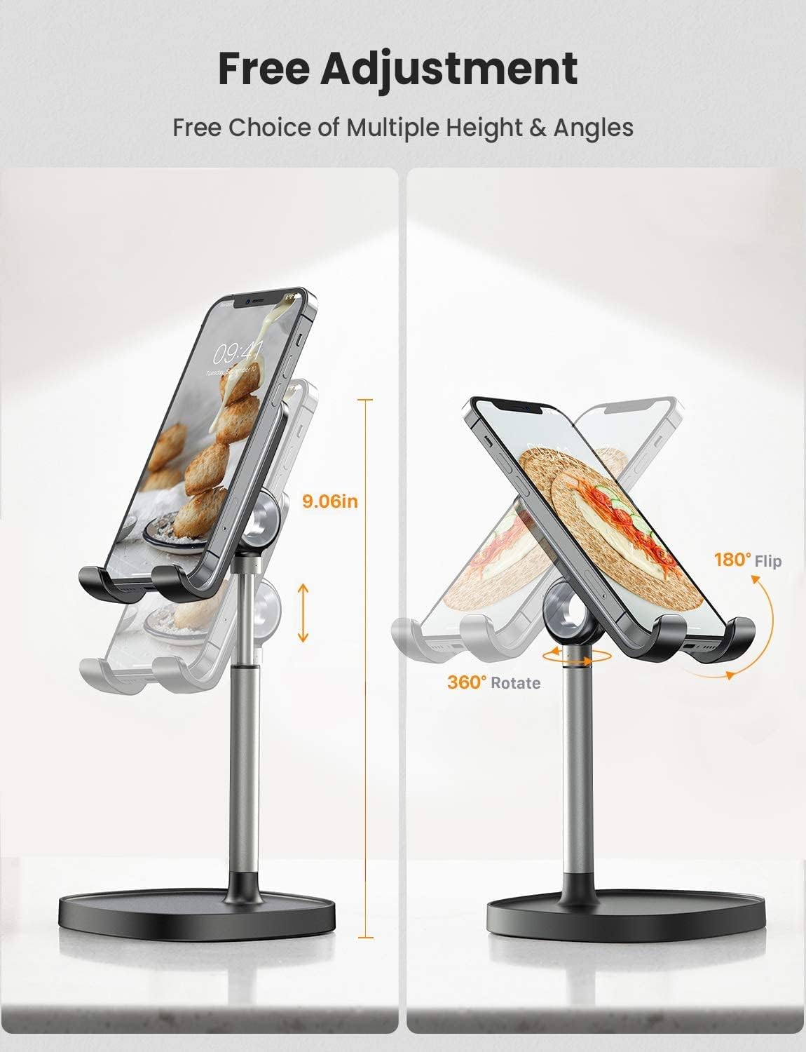 LISEN - Soporte para teléfono celular, ajustable, accesorios para escritorio de...