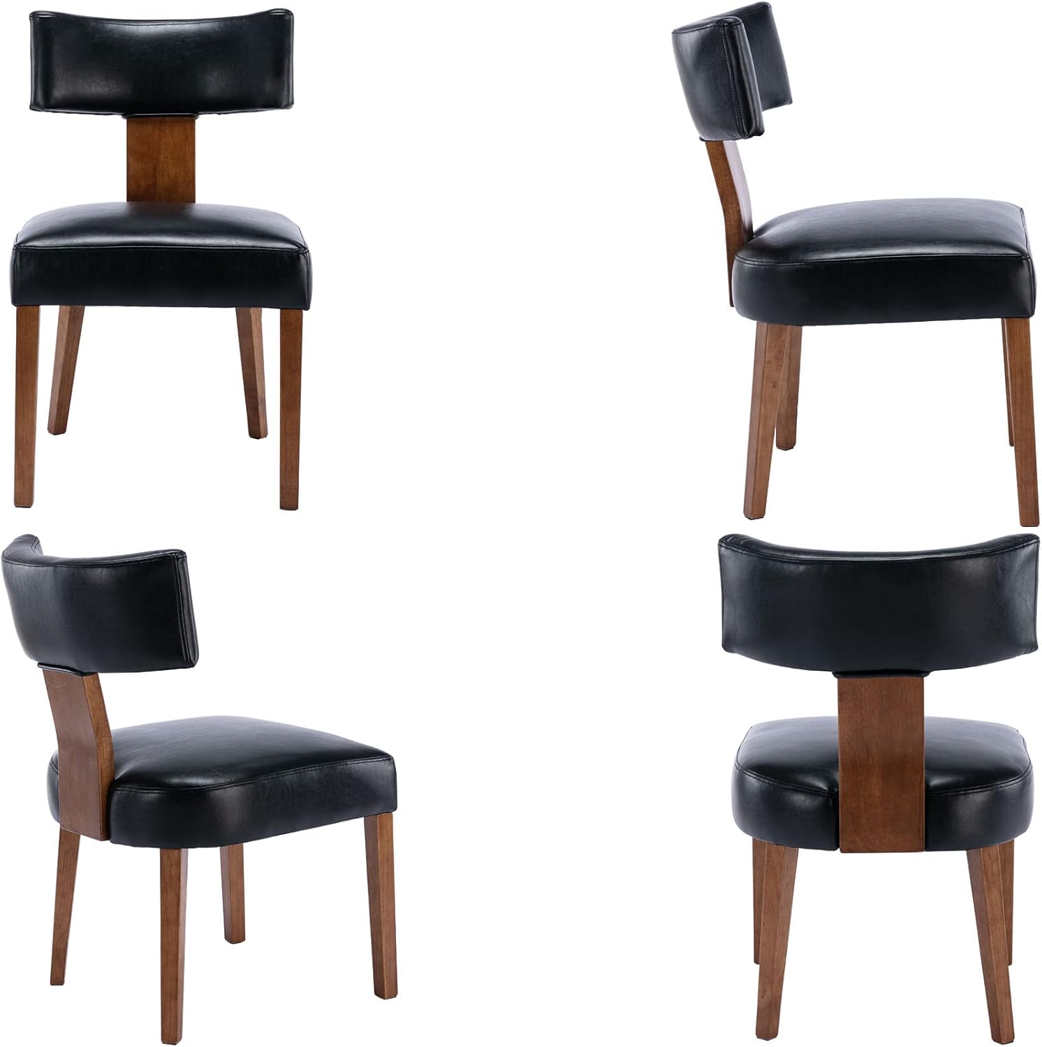 VESCASA Sillas de comedor tapizadas con patas de madera, sillas de comedor...