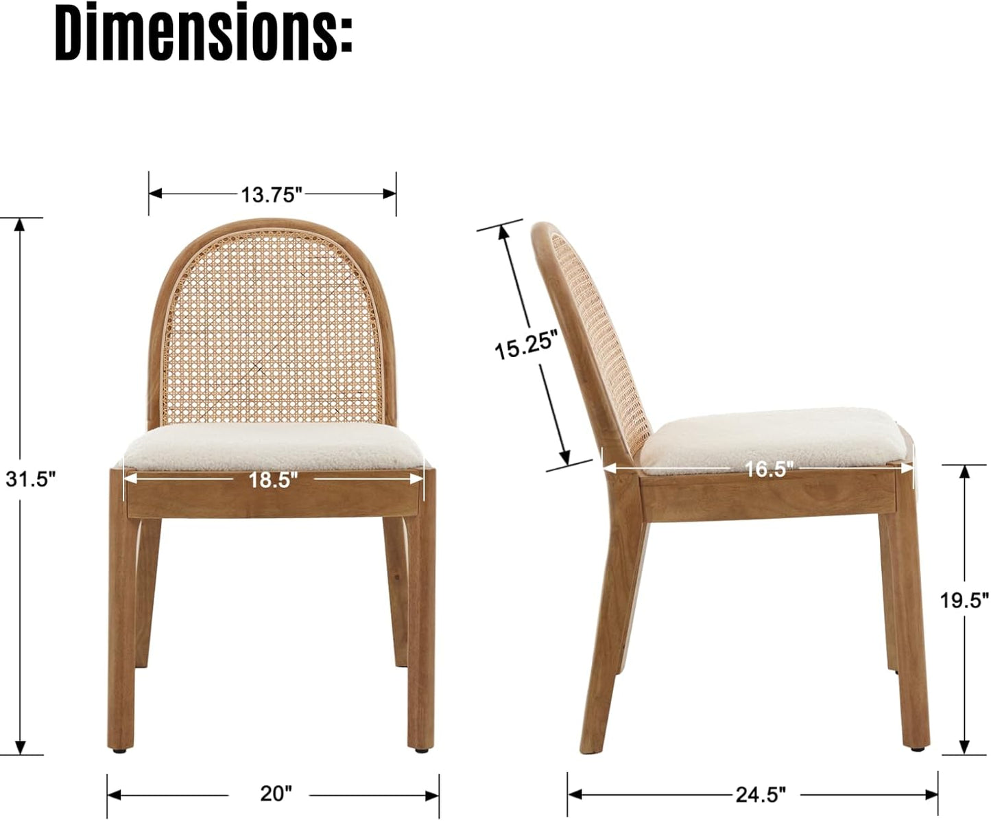 LukeAlon Juego de 2 sillas de comedor modernas de sherpa, sillas laterales de