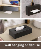 Funda para caja de pañuelos, dispensador rectangular negro montado en la pared,...