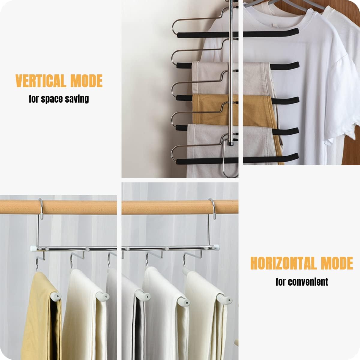 Perchas para pantalones que ahorran espacio, perchas mágicas resistentes para