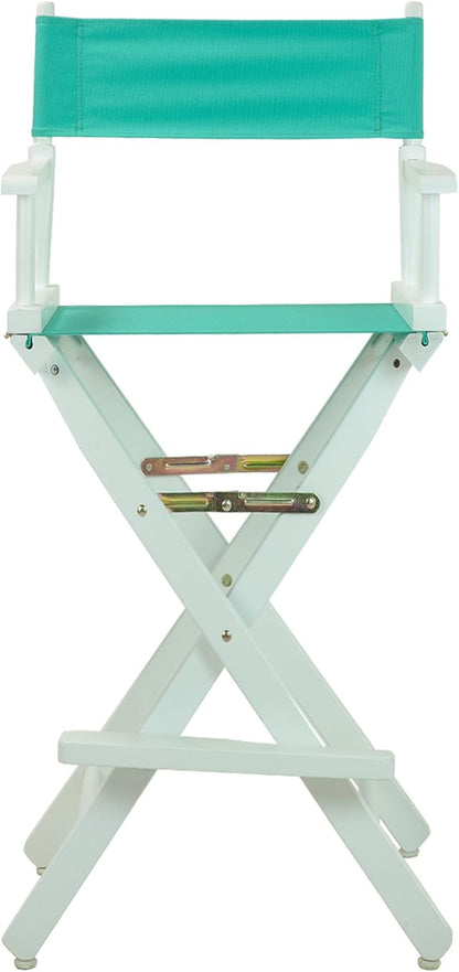 Casual Home - Silla de director de 30 in, marco blanco, con lona color verde...