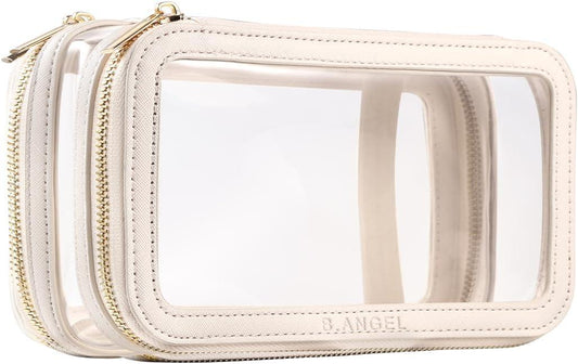 B.ANGEL Bolsa de maquillaje transparente, bolsa de cosméticos portátil, bolsa