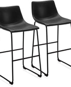 BELLEZE Zariah - Juego de 2 sillas de bar de piel sintética, modernos,...