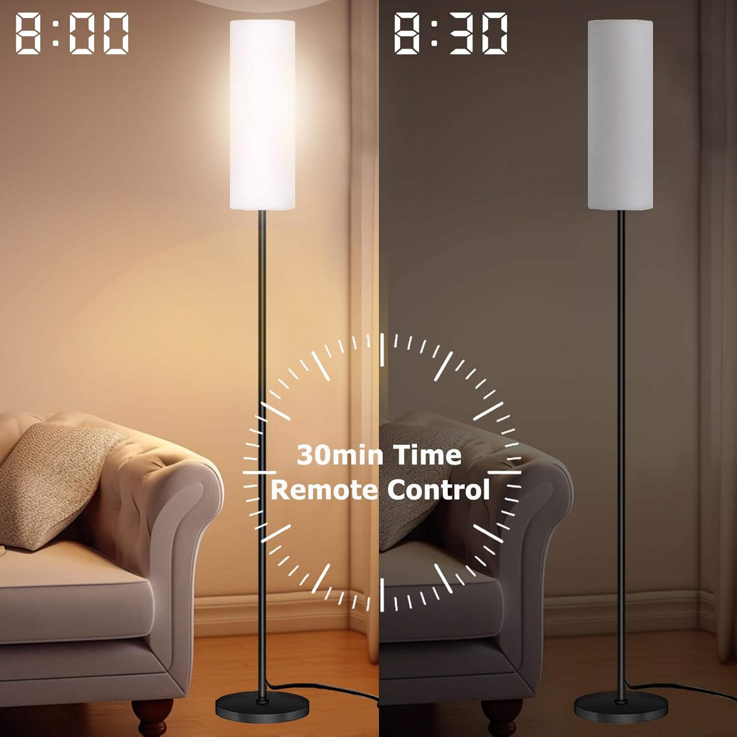 Lámpara De Pie LED Inteligente Con Control De Aplicación Y Colores RGB, Bombilla De 9 W Incluida