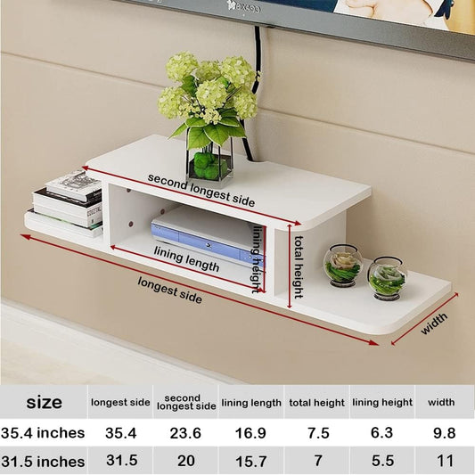 Estante flotante de TV consola multimedia montada en la pared, estantes de DVD