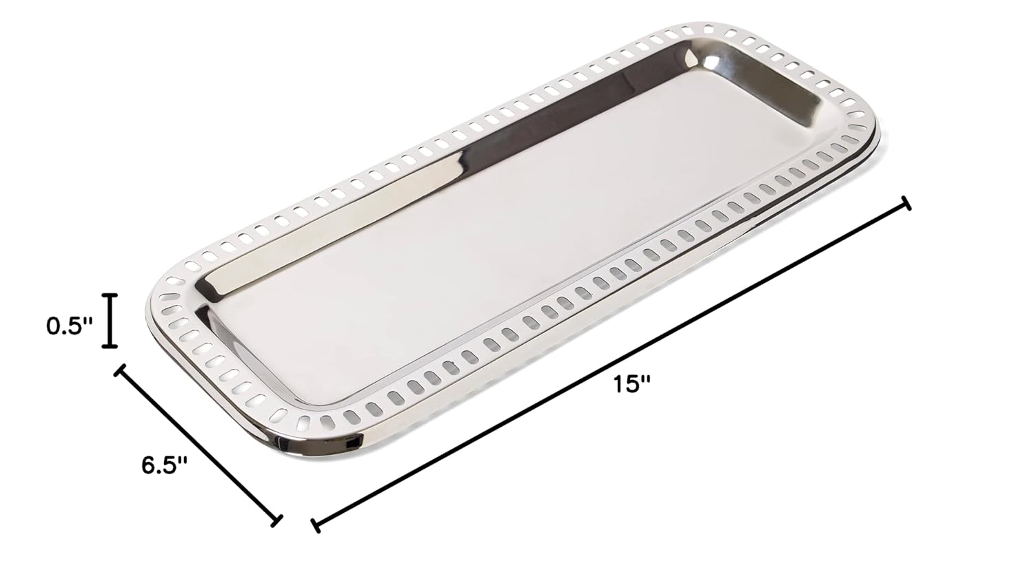 Elegance Arden - Bandeja de tocador con perforación, 15 x 6.5 pulgadas,...