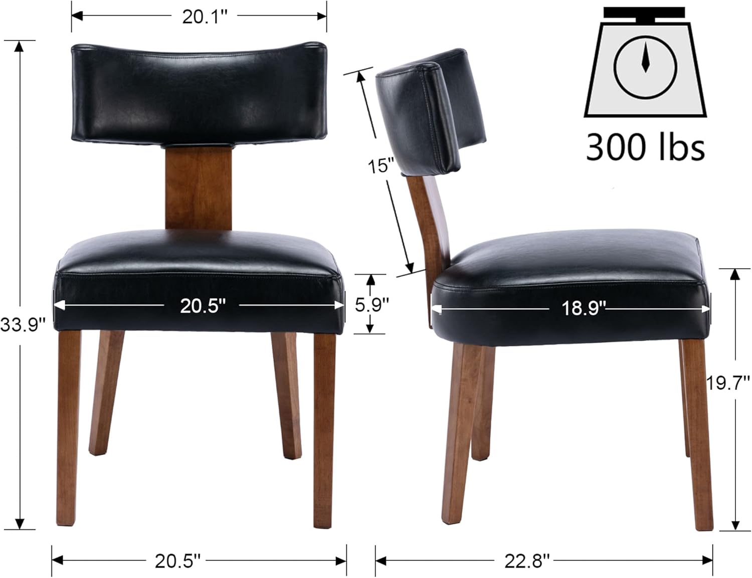 VESCASA Sillas de comedor tapizadas con patas de madera, sillas de comedor...