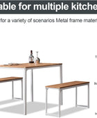 Juego de mesa de comedor para 4, juego de mesa de cocina de 43 pulgadas con 2