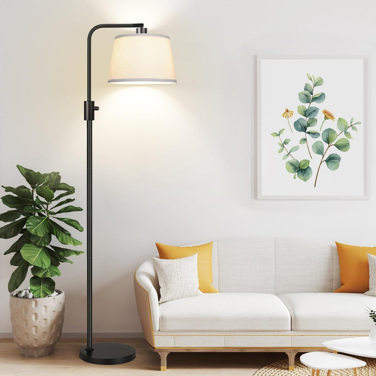 Lámpara de Pie Regulable, Bombilla LED Edison de 1000 Lúmenes Incluida