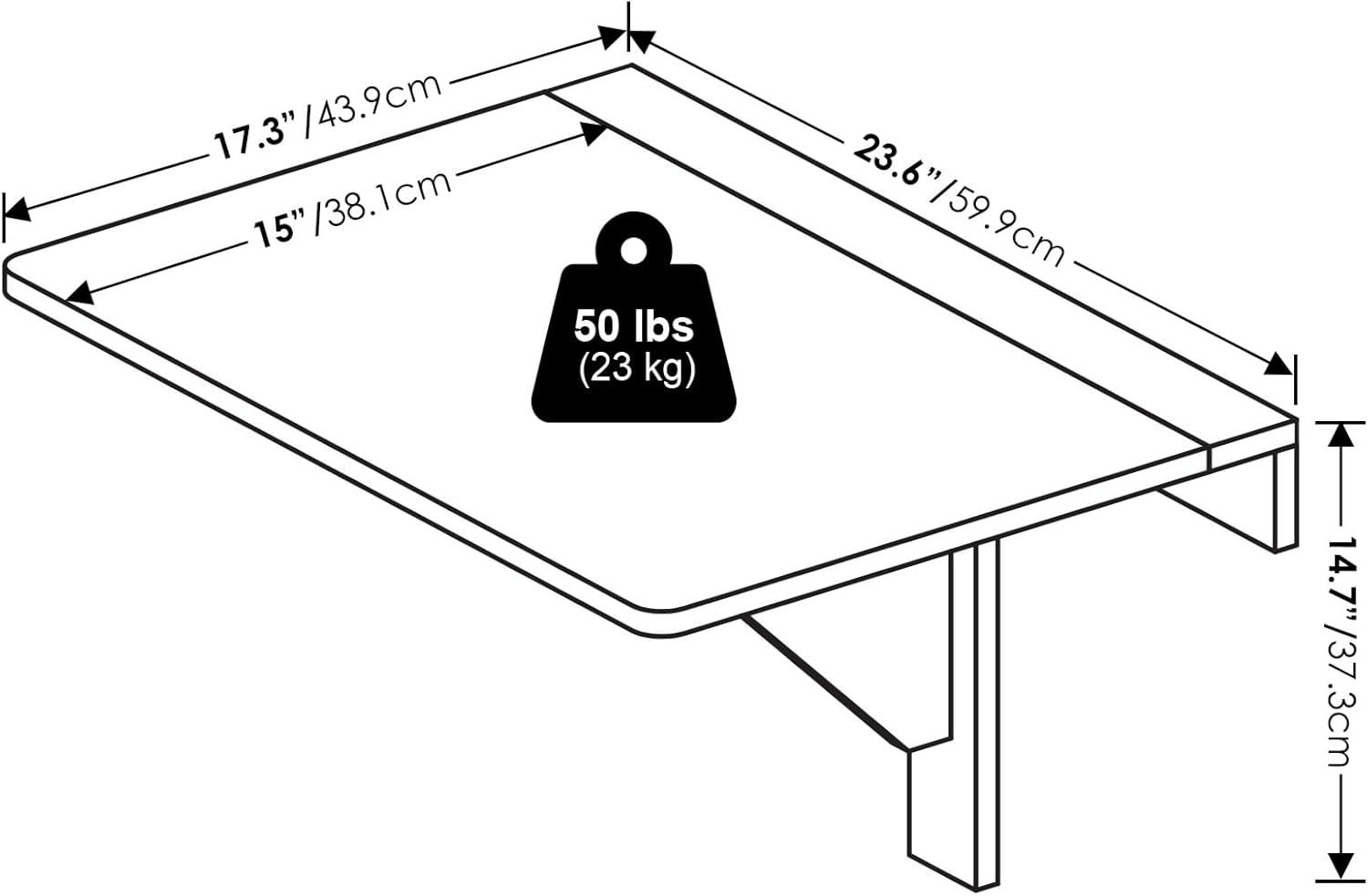 Furinno Mesa plegable de montaje en pared Hermite, Espresso