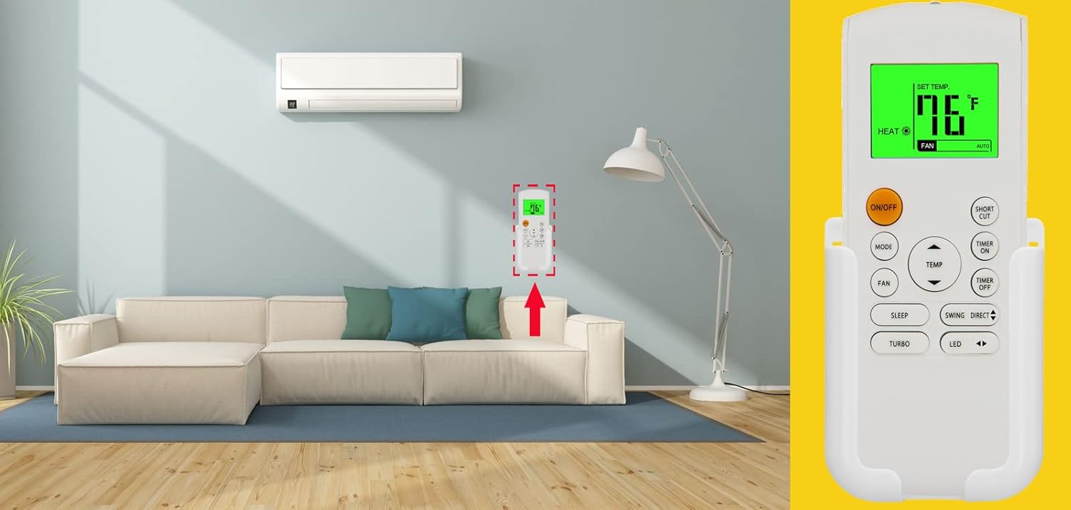 Mando a Distancia de Repuesto para Midea MUE-18HRFN1-QRD0 MUE-24HRFN1-QRD0...