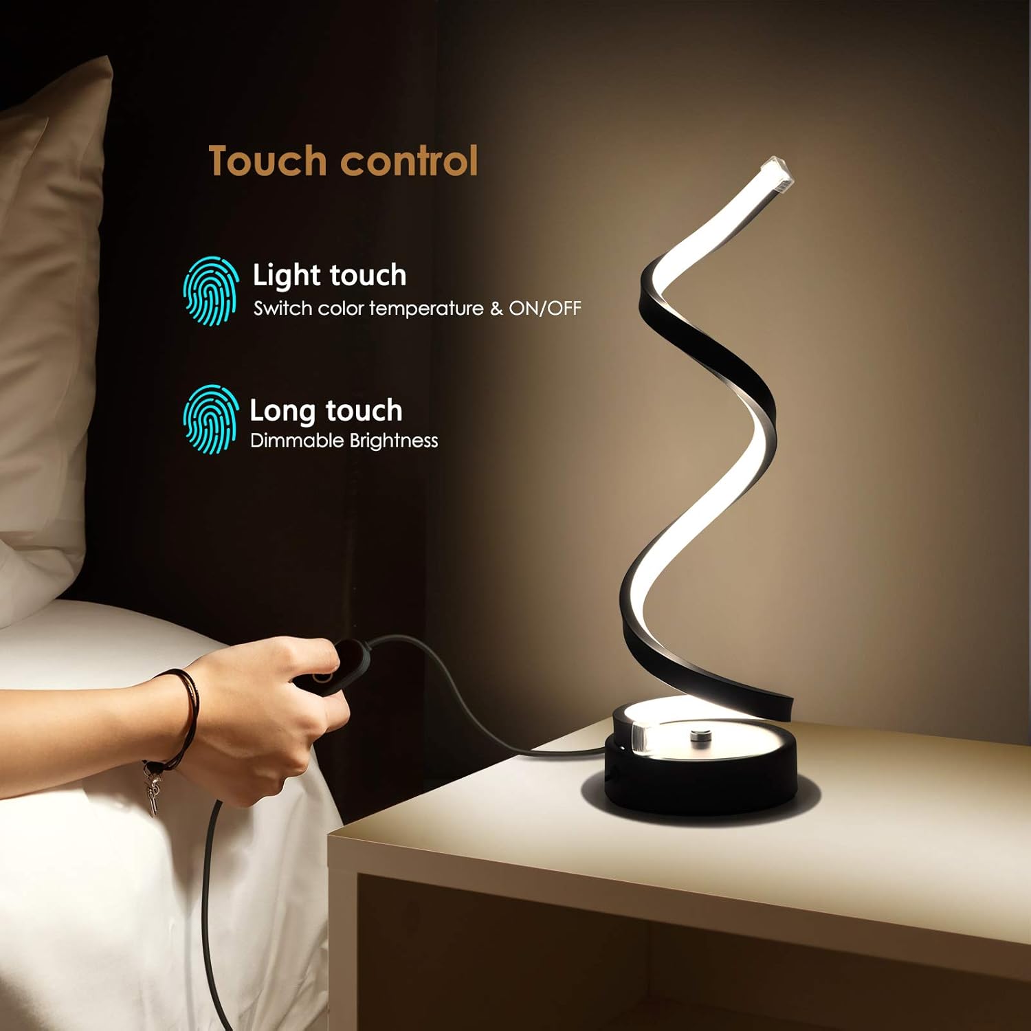 Lámpara LED Circular Y En Espiral Para Mesa O Escritorio, Diseño Minimalista Creativo Y Contemporáneo