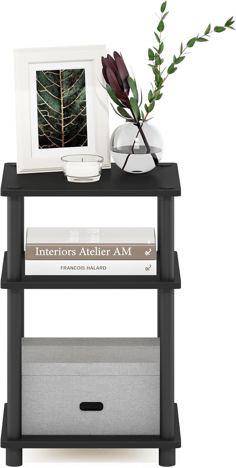 Furinno Just Turn-N-Tube Mesita lateral auxiliar y de noche, de 3 niveles, con...
