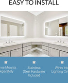 Mirrors & Marble Espejo de baño LED con luces, espejo rectangular iluminado...