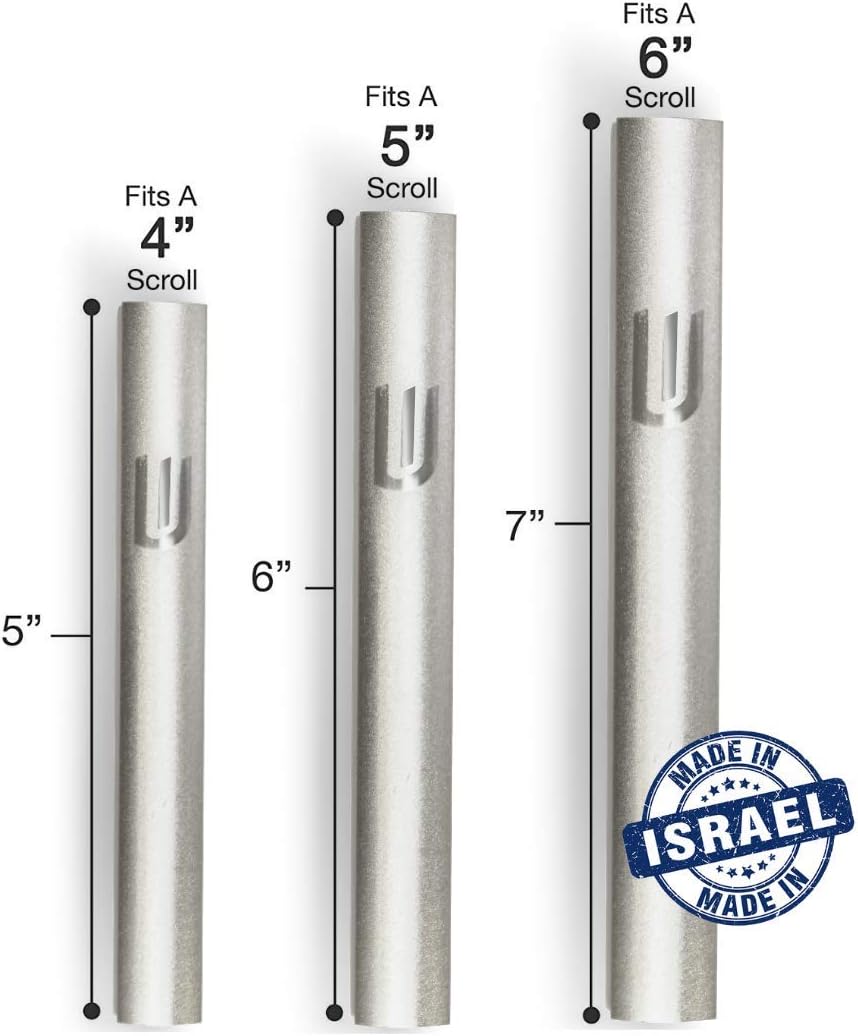 A&S Mezuzot Mezuza - Funda impermeable de aluminio para despegar y pegar, fácil...