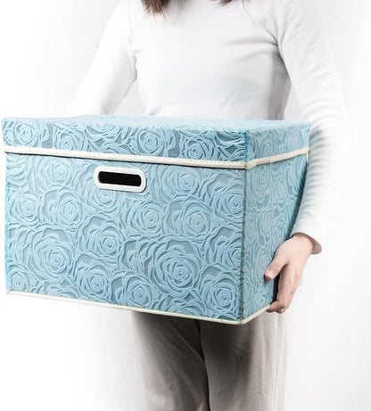 Cubos de almacenamiento plegables más grandes con tapas, cajas de