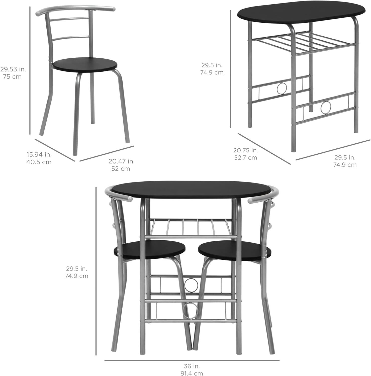 Conjunto de mesa redonda y sillas de madera