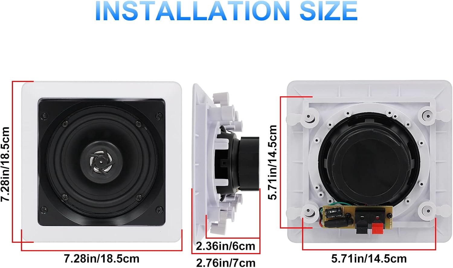 Herdio Altavoces de techo Bluetooth, 320 W, 5.25 pulgadas, montaje empotrado,...