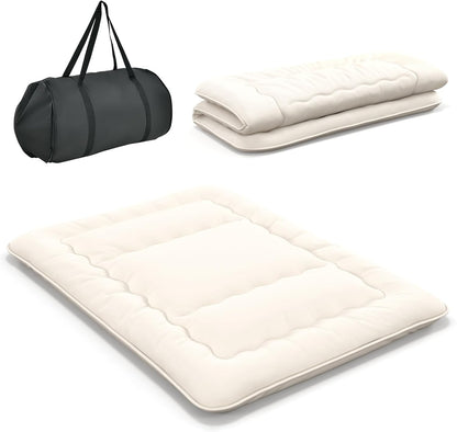 Colchón japonés de futón, colchón enrollable de tatami con funda lavable y