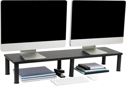 Soporte para monitor doble, altura ajustable, organizador de escritorio,
