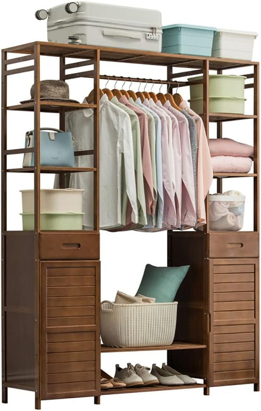Moderno soporte para ropa, árbol de abrigo en bambú, con riel de ropa y...