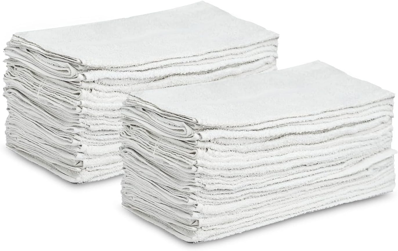 White Shop Towels 12 trapos de 27 x 54 pulgadas en una caja, valiosos trapos de